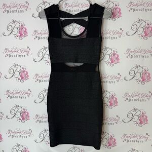 Wow couture dress sparkly strappy body on Elegant Black Cutout Dress sexy